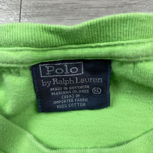 Vintage Polo Ralph Lauren Shirt Mens Extra Large Green Box Logo Casual - Picture 6 of 12